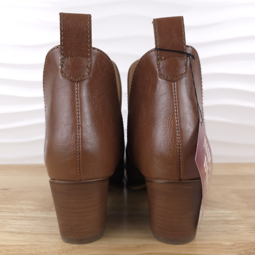 Nocona Micki Western‎ Ankle Boots Womens 7.5 Brunette Cowhide Snip Toe Booties - Picture 9 of 14